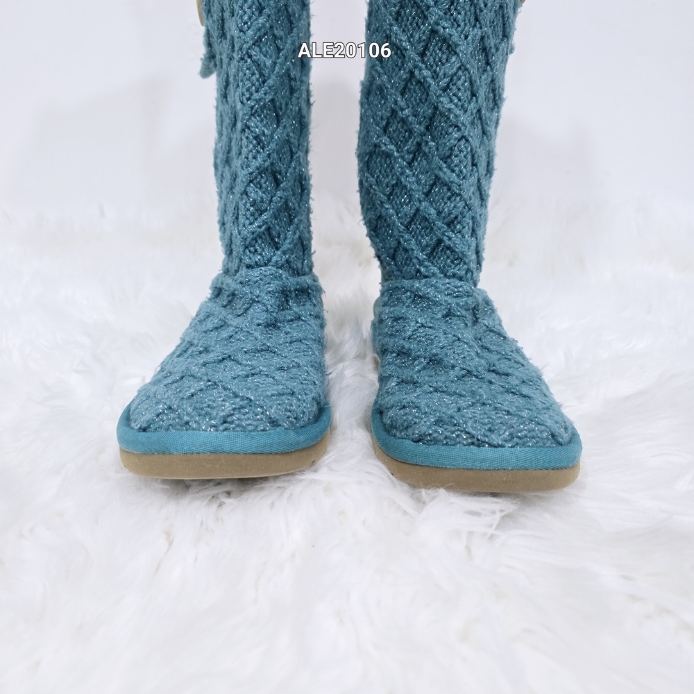 UGG style knit boots Classic Cardy model Turquoise Color Sz.7 - Picture 6 of 17